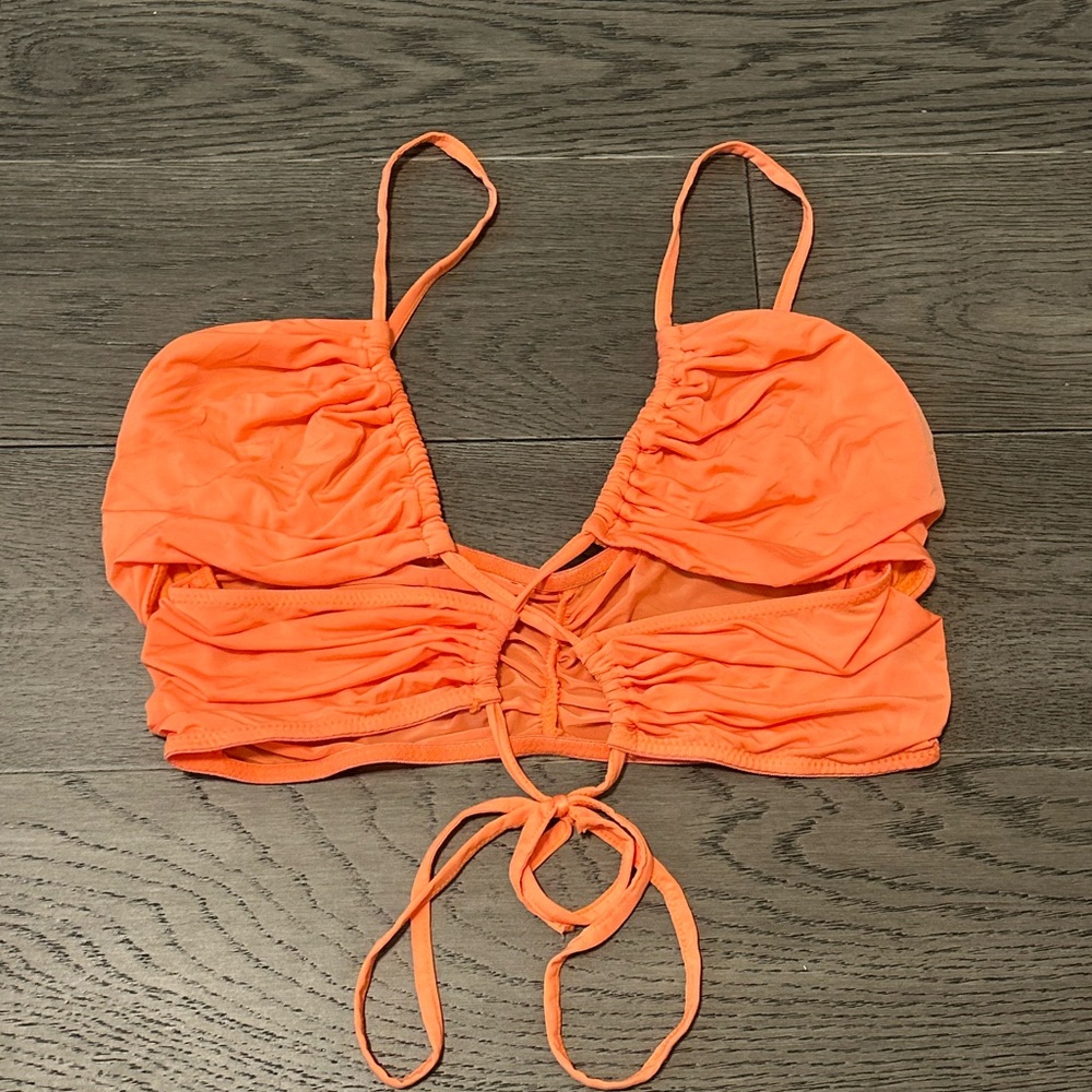 Orange tie crop top